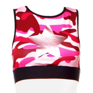 Ultracor NWT Sports Bra Support Small Pink Star Camouflage Made in USA